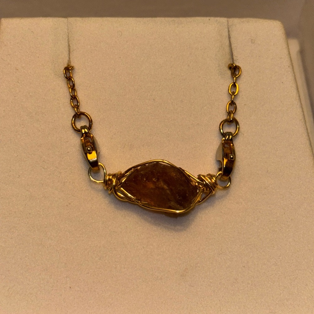 Pink Tourmaline wire wrapped pendant